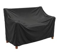 Outsunny Banco de Jardín de Madera, Banco de Exterior de 2 Plazas con Funda Impermeable, Respaldo Ergonómico, Reposabrazos, Carga 240 kg, para Patio, Terraza, 125x62x90 cm, Marrón Claro