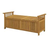 Outsunny Banco de jardín de Madera de 2 plazas con Espacio de Almacenamiento 186L, Banco de Exterior con reposabrazos, Capacidad de Carga 240 kg, para jardín de balcón, 128,5 x 56 x 53,5 cm marrón