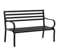 Outsunny Banco de Jardín de Metal Banco de Exterior de 2 Plazas con Reposabrazos Carga 240 kg para Patio Terraza 127x58x82 cm Negro