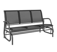 Outsunny Banco de Jardín Exterior 3 Plazas Mecedora 147x70x85 cm Negro