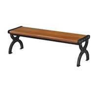 Outsunny Banco de Jardín Exterior de 2 Plazas Patio 124x39x39 cm Marrón | Banco Exterior, Estructura Metálica, Asiento Listonado, para Terraza