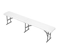 Outsunny Banco de Jardín Plegable Banco Exterior de 3 Plazas con Marco de Acero Carga 360 kg para Patio Terraza Balcón Camping 183x28x43 cm Blanco