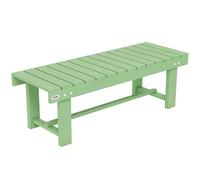 Outsunny Banco de madera para jardín, Banco para exterior de 2 plazas, Loveseat para patio de madera de abeto sin respaldo con asiento de listones para parque, 110 x 38 x 35 cm, 1 pieza, Verde claro