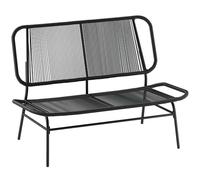 Outsunny sofá exterior de ratán de 2 plazas, sofá de jardín exterior con asiento y respaldo tejidos de ratán pe, estructura de acero, carga 240 kg, para balcón, porche, patio, negro