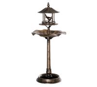 Outsunny Baño de pájaros Bebedero para Pájaros jardinera 3 en 1 50x113 cm polipropileno Bronce Antiguo Aosom España
