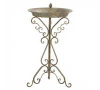 Outsunny Baño para pájaros con estatua de pájaro y base decorativa, cuenco y pedestal estilo vintage para jardín, Verde Aosom España