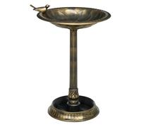 Outsunny baño para pájaros de jardín exterior, altura 72 cm, comedero para pájaros con diseño retro y elegante, resistente a la intemperie y ligero, bebedero para aves al aire libre, bronce