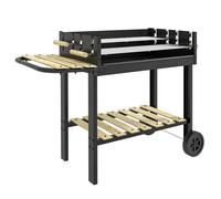 Outsunny Barbacoa De Carbón 113x53,5x82,5 Cm Con 2 Parrillas Alturas Ajustables