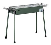 Outsunny Barbacoa de Carbón 2 Parrillas Portátil 94x39x70 cm Verde Oliva