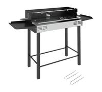 Outsunny Barbacoa De Carbón Portátil Con Pincho Giratorio Estantes Negro