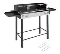 Outsunny Barbacoa de Carbón Barbacoa Portátil 118x32x90 cm Parrilla Negro