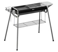 Outsunny Barbacoa de Carbón Barbacoa Portátil con Parrilla 107x63x75 cm Negro