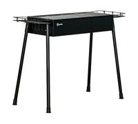 Outsunny Barbacoa de Carbón con 2 Parrillas de Acero Inoxidable Barbacoa Portátil con 2 Especieros para Acampar Picnic Camping Jardín 94x39x70 cm Negro