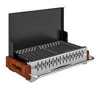 Outsunny Barbacoa de Carbón Plegable y Portátil para Camping Picnic con Bandeja de Carbón Extraíble 50,5x34x33 cm Negro Aosom España