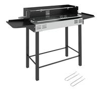 Outsunny Barbacoa De Carbón Portátil Con Pincho Giratorio Estantes Negro