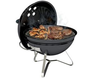 Outsunny Barbacoa de Carbón Portátil, Tapa con Soporte, Ø41x44 cm, Negro | Barbacoa de Carbón Redonda, Rejilla, Ventilación Ajustable, para Balcón, Picnic, Camping