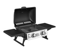 Outsunny Barbacoa de Gas Compacta con 2 Quemadores Termómetro Estantes Laterales Plegables y Bandeja de Goteo 101x48x41 cm Negro