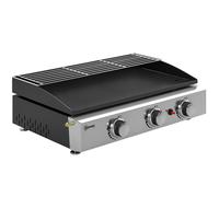 Outsunny Barbacoa de Gas con 3 Quemadores 7,5 kW Barbacoa Portátil con Plancha Rejilla Calentadora y Recogedor Grasa Negro