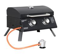 Outsunny Barbacoa De Mesa A Gas Plegable Con 2 Quemadores Tapa Y Parrillas Bbq