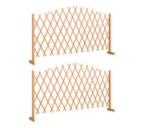 Outsunny Barrera 2 unidades Rejilla extensible autoportante con pies 180 x 30 x 103 cm Marrón Aosom España