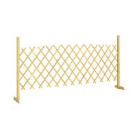 Outsunny Barrera extensible de madera de abeto 180 cm, base estable, para interior exterior balcón jardín, 180x30x90cm, natural Aosom España