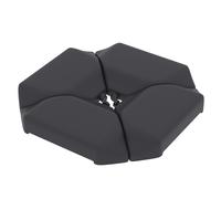 Outsunny Base para Sombrilla de 4 Piezas 100x100x7,5 cm Negro | Soporte para Parasol de HDPE, Rellenable con Agua 15 kg o Arena 18 kg, Jardín Patio Terraza