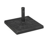 Outsunny base de sombrilla de resina 19 kg soporte para parasol pie de parasol para mástil de ø32/38/48 mm para jardín terraza patio 51x51x32 cm negro