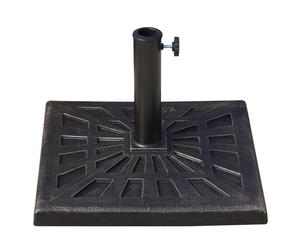 Outsunny Base de Sombrilla de Resina Resistente, Peso 15kg, para Postes de Ø3,8/4,8cm, Ideal para Terraza 47x47x32cm Bronce Aosom España