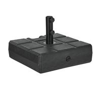 Outsunny base de sombrilla rectangular soporte para parasol rellenable de agua 30 kg y arena 40 kg para poste de paraguas de ø38/48 mm para terraza patio jardín 49x49x36,5 cm negro