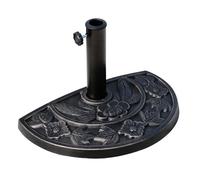 Outsunny base de sombrilla semicírculo peso 9 kg soporte para parasol de resina para poste de paraguas de ø3,8 cm y ø4,8 cm para terraza patio jardín playa 50x31x32 cm bronce