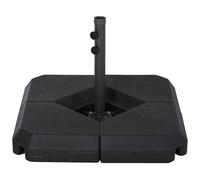 Outsunny Base para Sombrilla Ø48 mm 4 Pesos Rellenables Agua Arena 60L Soporte 80x80x56 cm Negro Resistente Aosom España