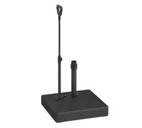 Outsunny base para sombrilla cuadrada soporte para parasol con ruedas pie para sombrilla con asa ajustable rellenable con agua 45l o arena 55kg para jardín terraza negro 60 cm