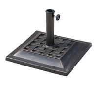 Outsunny Base para Sombrilla de Jardín Peso Neto 9 kg Soporte de Parasol Apto para Mástil de 38mm/48mm para Terraza Ø44x32 cm Bronce Aosom España