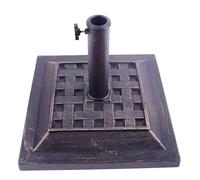 Outsunny Base para Sombrilla de Jardín Peso Neto 9 kg Soporte de Parasol Apto para Mástil de 38mm/48mm para Terraza Ø44x32 cm Bronce Aosom España