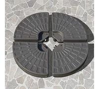 Outsunny Base para Sombrilla en 4 Partes Rellenable de Arena y Agua Desmontable para Jardín Patio al Aire Libre 100x100x10,5 cm Café