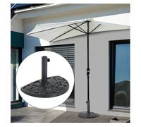 Outsunny Base para Sombrilla Semicircular Peso 9 kg Soporte Parasol de Jardín Apto para Mástil de 35mm/38mm/48mm Relleno de Cemento Aosom España