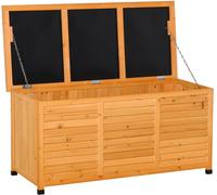 Outsunny Baúl de almacenaje 127x56x60 cm madera natural