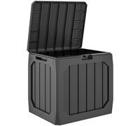 Outsunny Baúl de Almacenaje Exterior de Plástico Capacidad 121L con 2 Asas y Tapa Bloqueable Impermeable 56x45x53 cm Negro