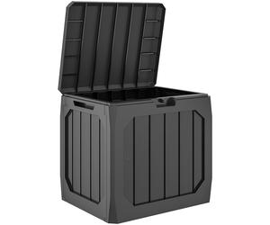 Outsunny Baúl de Almacenaje Exterior de Plástico Capacidad 121L con 2 Asas y Tapa Bloqueable Impermeable 56x45x53 cm Negro