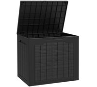 Outsunny Baúl de Almacenaje Exterior de Polipropileno Impermeable con Asas y Soporte para Candado 56x41x50 cm Negro