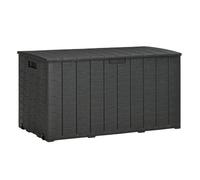 Outsunny Baúl de Almacenamiento Exterior 366L Arcón para Jardín de Plástico de Doble Pared con Ruedas y Asas para Terraza Patio Carga 100 kg