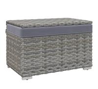 Outsunny Baúl de Jardín de Ratán PE, Baúl de Exterior con Pies Antideslizantes y Forro de Tela Impermeable, 76x45x48cm, Gris