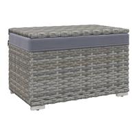 Outsunny Baúl de Jardín en Ratán PE con Revestimiento Interno en Tejido Impermeable 76x45x48 cm Gris Aosom España