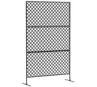 Outsunny Biombo de 3 Piezas 122 x 198 cm biombo Independiente de Malla, biombo de Acero de 3 Piezas, biombo de Exterior biombo para jardín, balcón, terraza, Negro