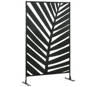 Outsunny Biombo de 3 Piezas Biombo Exterior Plátano 122x45x198 cm Negro | Separador de Ambientes, Jardín, Patio, Terraza