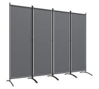 Outsunny Biombo de 4 Paneles Gris Oscuro Separador de Ambientes Plegable 221x172 cm Exterior para Terraza Patio Jardín Aosom España