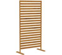 Outsunny Biombo de Madera, 170x80 cm, Biombo Separador de Ambientes, Enrejado para Exterior, Jardín, Patio, Terraza, Marrón