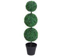 Outsunny Boj Artificial Topiario Artificial en Forma de Bolas dim. Ø 30 x 112H cm Verde