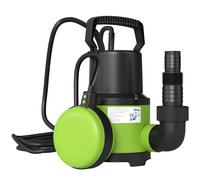 Outsunny Bomba de evacuación aguas cargadas/limpias flujo 9000L/H 400W profundidad máx 15m interruptor de flotador 16x14x27 cm Verde Aosom España