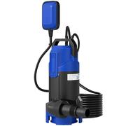 Outsunny Bomba de Evacuación de Aguas Cargadas/Limpias Flujo 20000L/H 750W Profundidad Máx. 7m 17x16x36cm Negro Aosom España